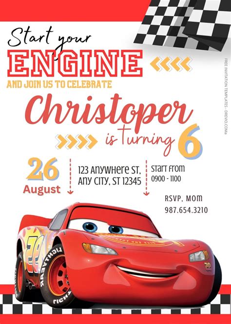 free cars invitation template|FREE EDITABLE – 11 Cars Canva Templates .